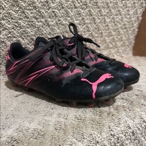 Puma Black and Pink Soccer Cleats